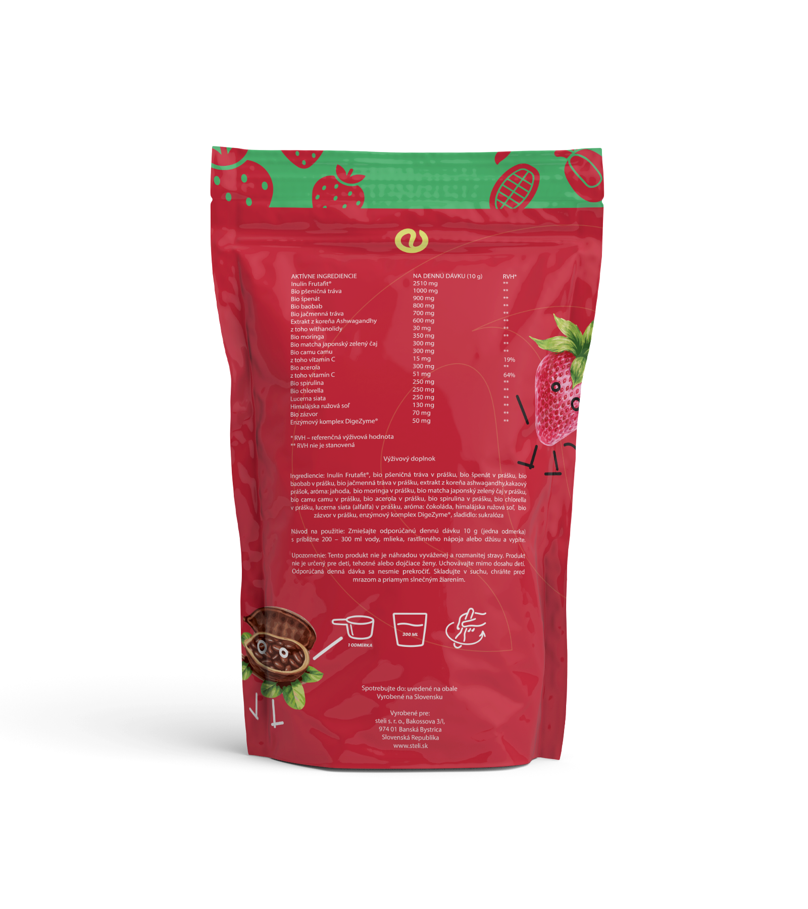 2x GREENS UP! Strawberry & Cocoa