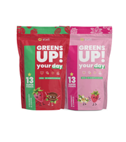 GREENS UP! Strawberry & Cocoa + Raspberry & Vanilla